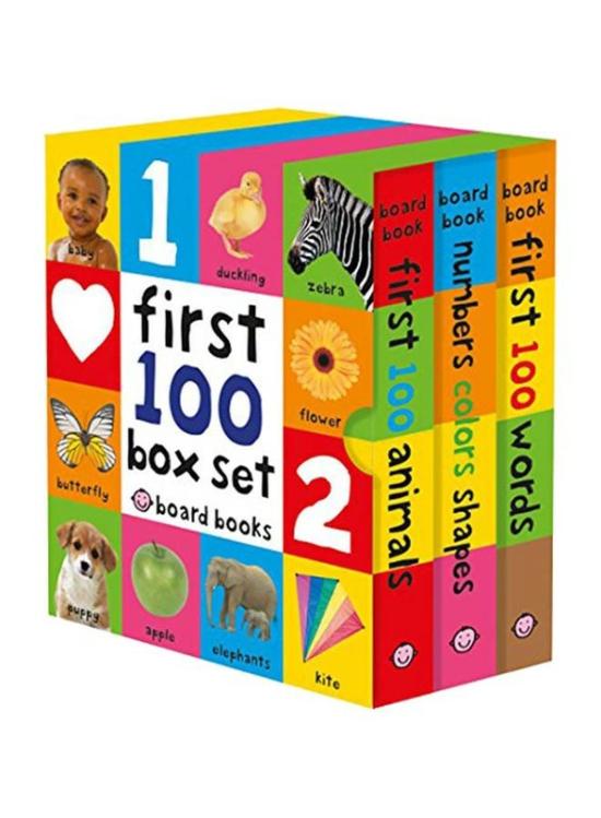 Education & Teaching |   First 100 Board Book Box Set: First 100 Words, Numbers Colors Shapes, And First 100 Animals, Board Book, By: Roger Priddy Education & Teaching Education & Teaching