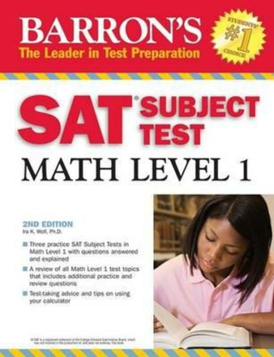 Reference |   Barron’s Sat Subject Test Math Level 1 2008.Paperback,By :Ira K. Wolf Ph.D. Reference Reference