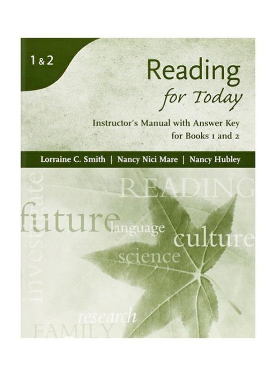 Reference |   Reading For Today: Instructor’s Manual With Answer Key For Books 1 & 2 (2Nd Edition), Paperback Book, By: Lorraine C. Smith, Nancy Nici Mare And Nancy Hubley Reference Reference